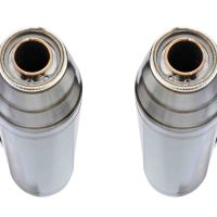 Exhaust compatible with Buell Xb 12 2003-2007, Deeptone Inox, Dual Homologated legal slip-on exhaust including removable db killers and link pipes 
