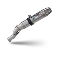Exhaust compatible with Beta RR 125 Enduro Ac 4t 2005-2009, Deeptone Inox, Homologated legal slip-on exhaust including removable db killer and link pipe 