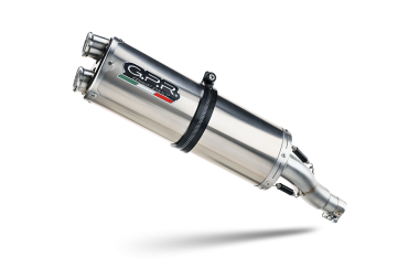 GPR exhaust compatible with  Benelli Trk 702 X 2023-2024, Dual Inox, Homologated legal slip-on exhaust including removable db killer and link pipe 