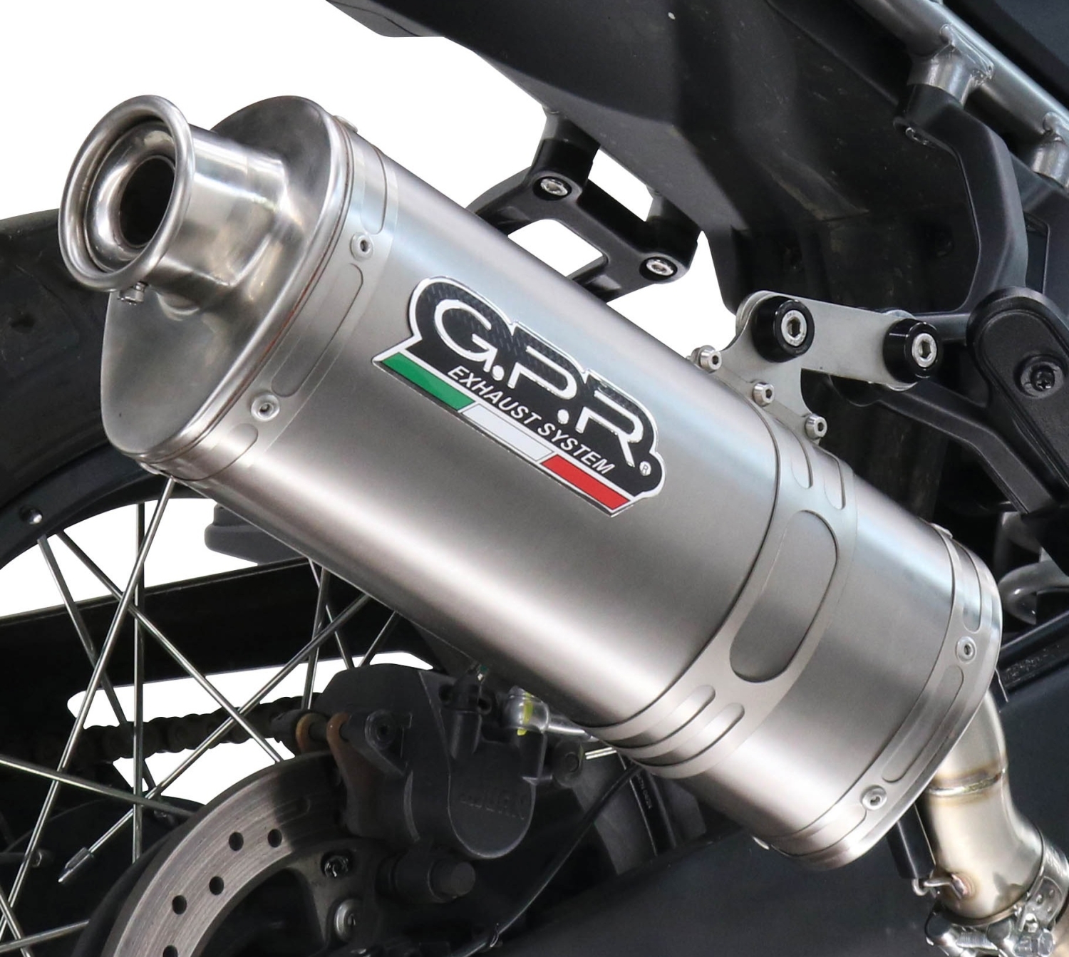 GPR exhaust compatible with  Zontes 703 F 2025-2026, Dune Triovale Titanio, Homologated legal slip-on exhaust including removable db killer and link pipe 