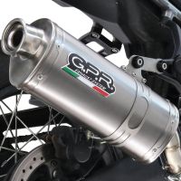 GPR exhaust compatible with  Zontes 703 F 2025-2026, Dune Triovale Titanio, Homologated legal slip-on exhaust including removable db killer and link pipe 