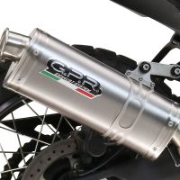 GPR exhaust compatible with  Zontes 703 F 2025-2026, Dune Triovale Titanio, Homologated legal slip-on exhaust including removable db killer and link pipe 