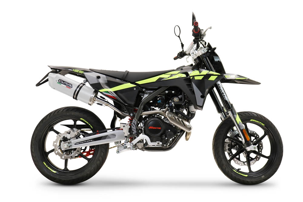 GPR exhaust compatible with  Fantic Motor XEF 125 2025-2026, Albus Ceramic, Slip-on exhaust legal for UK and non-EU markets including link pipe and removable db killer 
