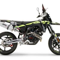 GPR exhaust compatible with  Fantic Motor XEF 125 2025-2026, Albus Ceramic, Slip-on exhaust legal for UK and non-EU markets including link pipe and removable db killer 