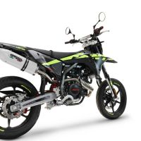 GPR exhaust compatible with  Fantic Motor XEF 125 2025-2026, Albus Ceramic, Slip-on exhaust legal for UK and non-EU markets including link pipe and removable db killer 