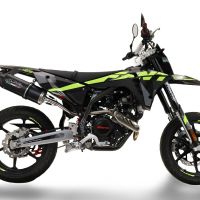 Exhaust compatible with Fantic Motor XMF 125 2025-2026, Furore Nero, Slip-on exhaust legal for UK and non-EU markets including link pipe and removable db killer 