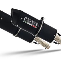 Exhaust compatible with Aprilia Pegaso 3 650 -Pegaso i.e. 1997-2000, Furore Nero, Dual Homologated legal slip-on exhaust including removable db killers and link pipes 