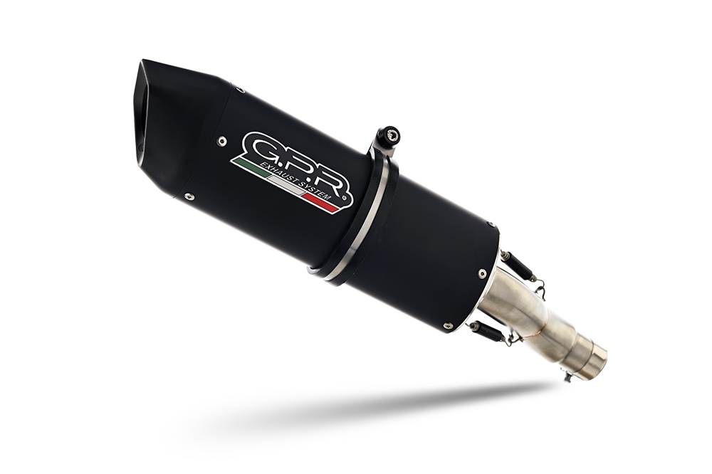 Exhaust compatible with Fantic Motor XMF 125 2025-2026, Furore Nero, Slip-on exhaust legal for UK and non-EU markets including link pipe and removable db killer 