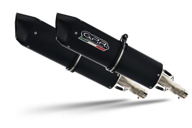Exhaust compatible with Honda Cbr1100XX Superblackbird - X Eleven 1997-2006, Furore Nero, Dual Homologated legal slip-on exhaust including removable db killers, link pipes and catalysts 