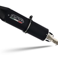 Exhaust compatible with Yamaha Yzf 1000 R1 1998-2001, Furore Nero, Homologated legal slip-on exhaust including removable db killer and link pipe 