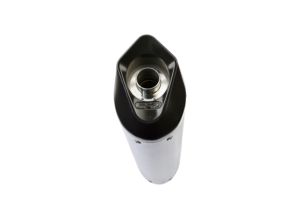 Exhaust compatible with Fantic Motor XMF 125 2025-2026, Furore Nero, Slip-on exhaust legal for UK and non-EU markets including link pipe and removable db killer 