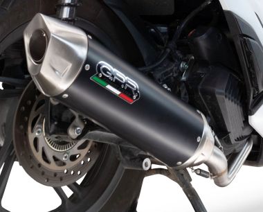 Exhaust compatible with Zontes D 350 2023-2025, Furore-X Scooter, Homologated legal full system exhaust, including removable db killer and catalyst 