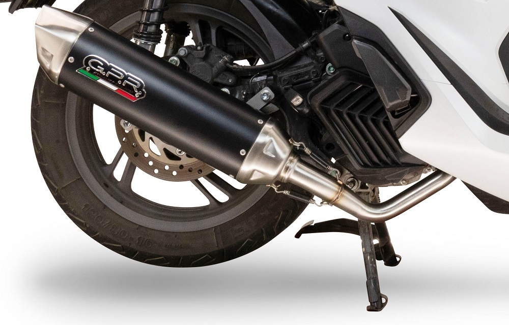 Exhaust compatible with Zontes E 350 2023-2025, Furore-X Scooter, Homologated legal full system exhaust, including removable db killer and catalyst 