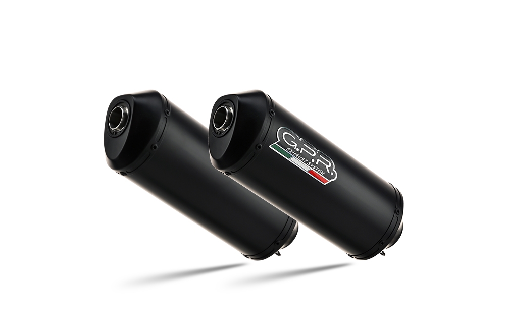 Exhaust compatible with Yamaha Bt Bulldog 1100 2002-2007, Ghisa , Dual Homologated legal slip-on exhaust including removable db killers, link pipes and catalysts 