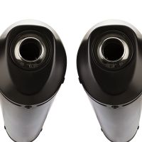 Exhaust compatible with Yamaha Bt Bulldog 1100 2002-2007, Ghisa , Dual Homologated legal slip-on exhaust including removable db killers, link pipes and catalysts 