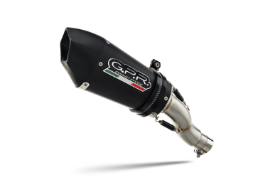 GPR exhaust compatible with  Ducati Multistrada 950 2017-2020, GP Evo4 Black Titanium, Homologated legal slip-on exhaust including removable db killer and link pipe 