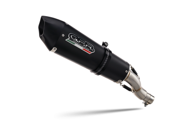 GPR exhaust compatible with  Honda Cb 500 F 2021-2024, GP Evo4 Black Titanium, Homologated legal slip-on exhaust including removable db killer and link pipe 