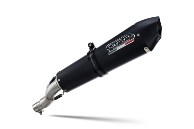 GPR exhaust compatible with  Bmw F 800 GS Adventure 2016-2018, GP Evo4 Black Titanium, Homologated legal slip-on exhaust including removable db killer and link pipe 