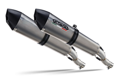 GPR exhaust compatible with  Bmw K 1600 Gt 2010-2016, Gpe Ann. titanium, Dual Homologated legal slip-on exhaust including removable db killers and link pipes 