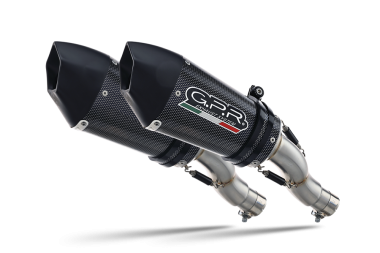 GPR exhaust compatible with  Ducati Hypermotard 1100 -1100 Evo  2007-2012, Gpe Ann. Poppy, Dual Homologated legal slip-on exhaust including removable db killers and link pipes 