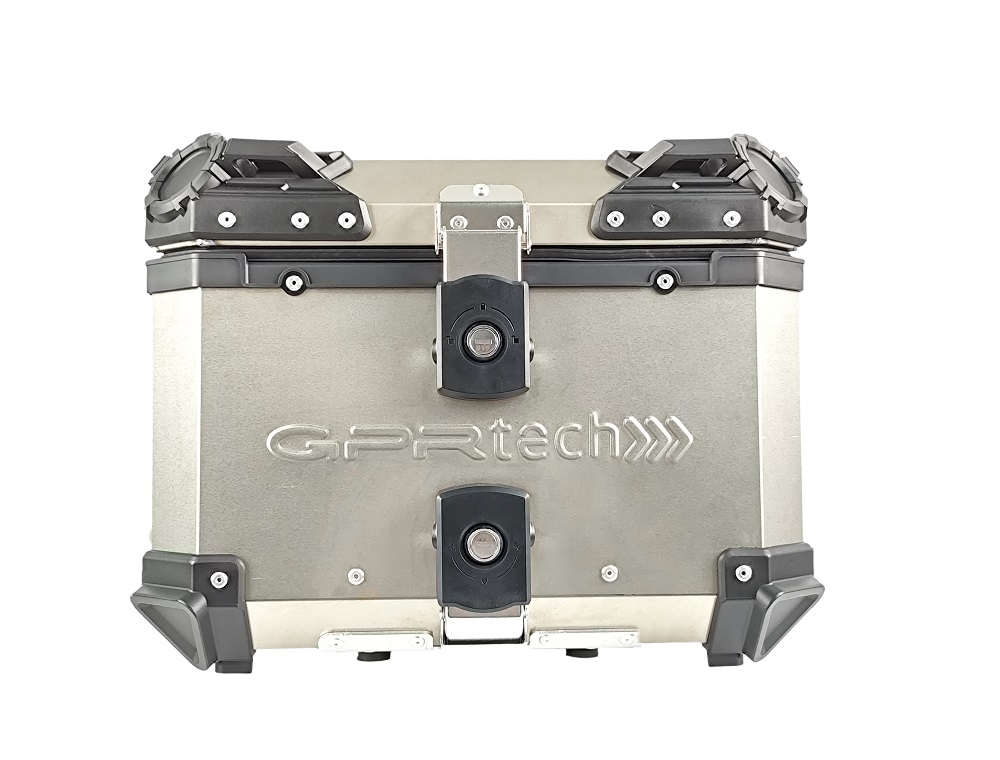 GPR TECH TOP CASE ALPI-TECH 35 LT. Top case in Titanium , Titanium Natural color with universal plate included Capacity 35 LT.