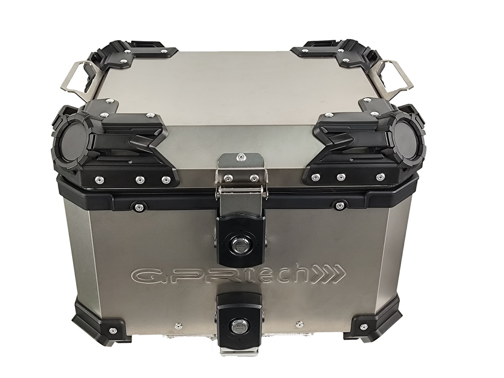 GPR TECH TOP CASE ALPI-TECH 35 LT. Top case in Titanium , Titanium Natural color with universal plate included Capacity 35 LT.