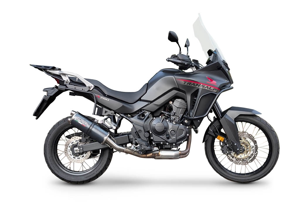 Exhaust compatible with Honda XL750 TRANSALP 750 2023-2025, Dual Poppy, Homologated legal slip-on exhaust including removable db killer and link pipe 