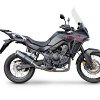 Exhaust compatible with Honda XL750 TRANSALP 750 2023-2025, Dual Poppy, Homologated legal slip-on exhaust including removable db killer and link pipe 