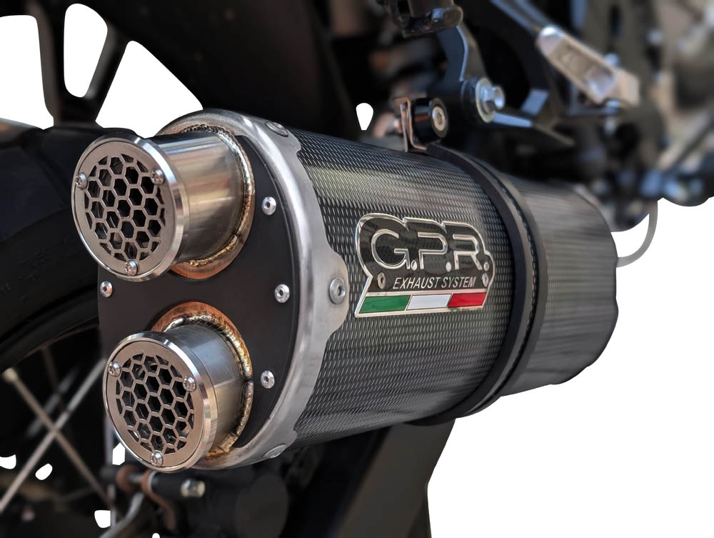Exhaust compatible with Honda XL750 TRANSALP 750 2023-2025, Dual Poppy, Homologated legal slip-on exhaust including removable db killer and link pipe 
