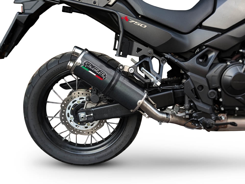 Exhaust compatible with Honda XL750 TRANSALP 750 2023-2025, Dual Poppy, Homologated legal slip-on exhaust including removable db killer and link pipe 
