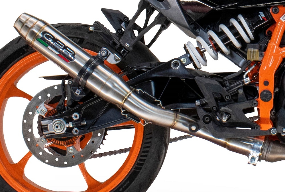Exhaust compatible with Husqvarna Svartpilen 125 2024-2025, Deeptone Inox, Homologated legal slip-on exhaust including removable db killer and link pipe 
