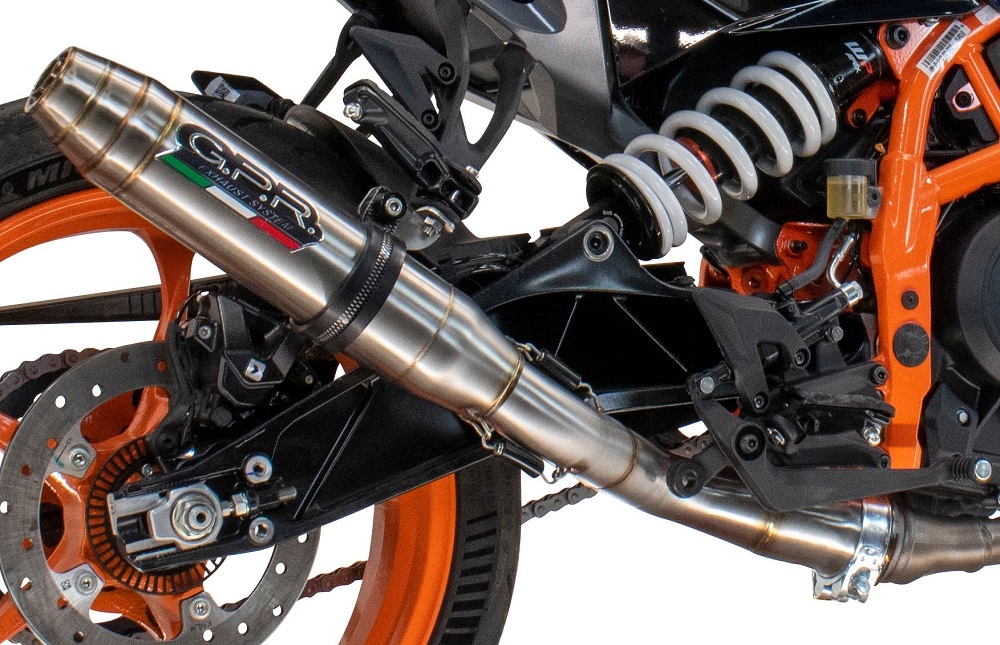 Exhaust compatible with Husqvarna Svartpilen 125 2024-2025, Deeptone Inox, Homologated legal slip-on exhaust including removable db killer and link pipe 
