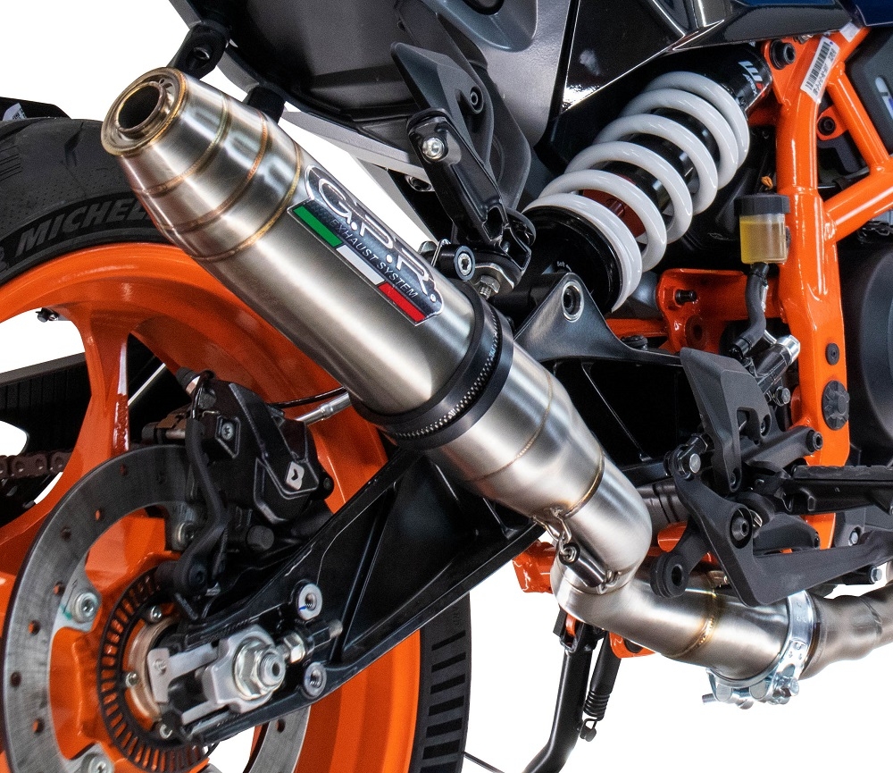 Exhaust compatible with Husqvarna Svartpilen 125 2024-2025, Deeptone Inox, Homologated legal slip-on exhaust including removable db killer and link pipe 