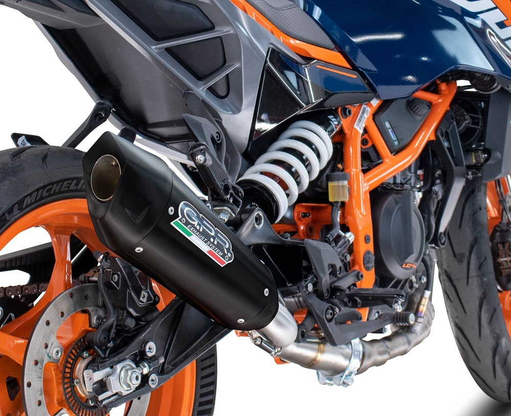 Exhaust compatible with Husqvarna Vitpilen 401 2024-2025, GP-Revo Black Titanium, Homologated legal slip-on exhaust including removable db killer and link pipe 