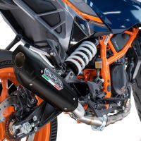 Exhaust compatible with Husqvarna Svartpilen 701 2018-2020, New Grand Prix Evo Black Titanium, Homologated legal slip-on exhaust including removable db killer and link pipe 