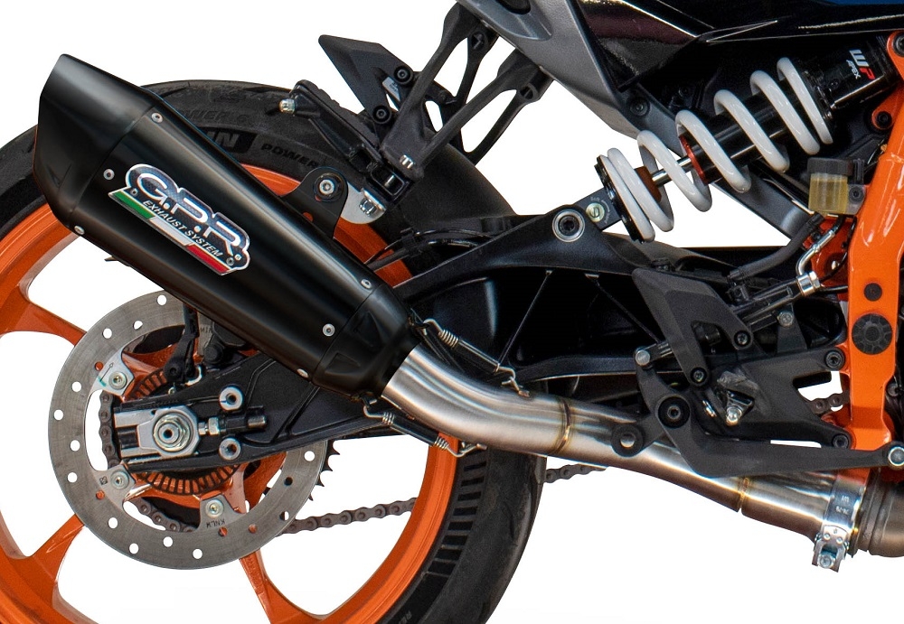 Exhaust compatible with Husqvarna Vitpilen 401 2024-2025, GP-Revo Black Titanium, Homologated legal slip-on exhaust including removable db killer and link pipe 