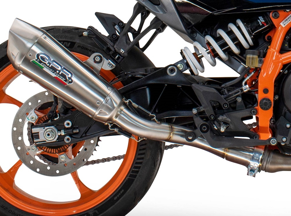 Exhaust compatible with Husqvarna Vitpilen 401 2024-2025, GP-Revo Titanium, Homologated legal slip-on exhaust including removable db killer and link pipe 