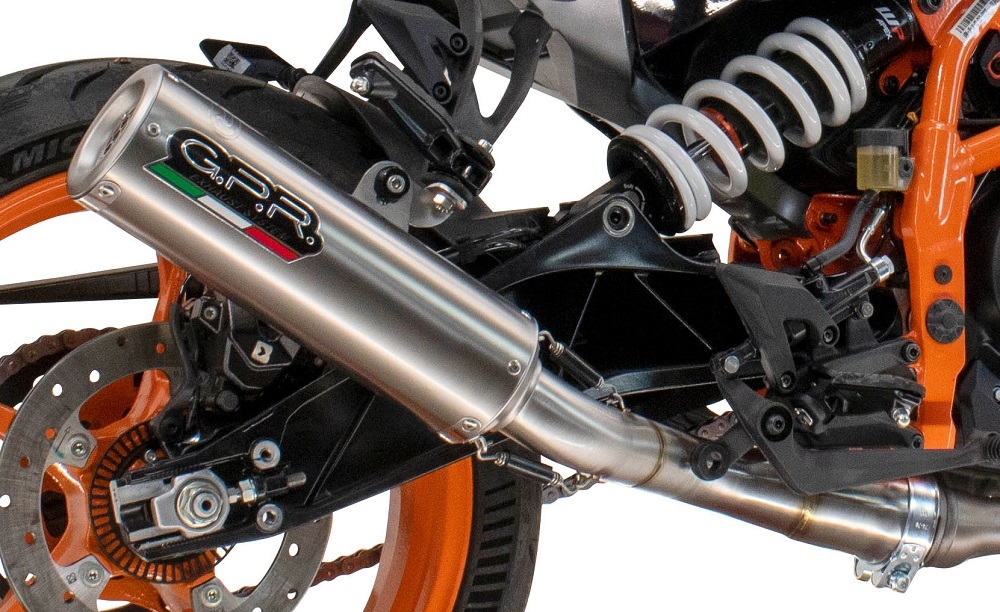 Exhaust compatible with Husqvarna Svartpilen 125 2024-2025, M3 Inox , Homologated legal slip-on exhaust including removable db killer and link pipe 