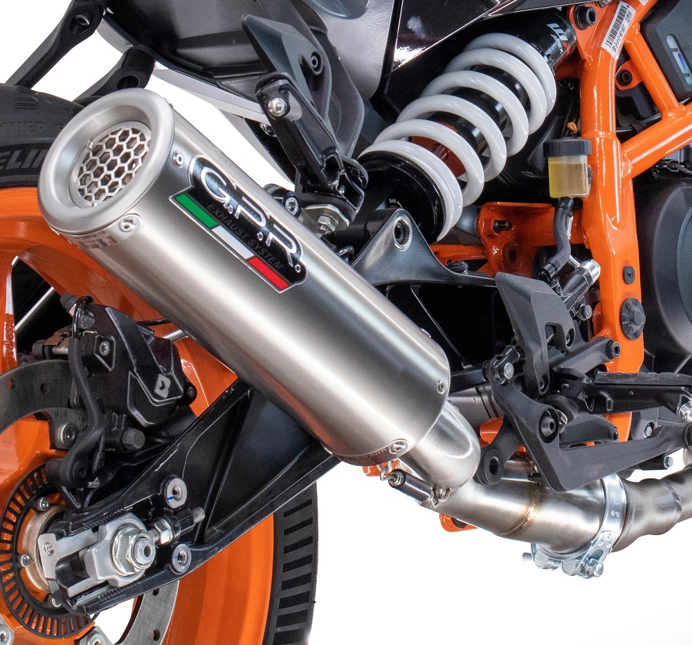 Exhaust compatible with Husqvarna Svartpilen 125 2024-2025, M3 Inox , Homologated legal slip-on exhaust including removable db killer and link pipe 