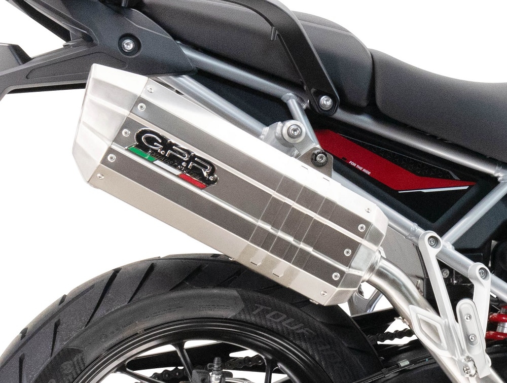 Exhaust compatible with Bmw R 1150 R 2000-2006, Hyper Sonic Inox, Homologated legal slip-on exhaust including removable db killer and link pipe 