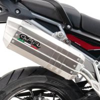 Exhaust compatible with Bmw R 1150 R 2000-2006, Hyper Sonic Inox, Homologated legal slip-on exhaust including removable db killer and link pipe 