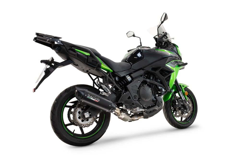 Exhaust compatible with Kawasaki Versys 650 2023-2025, Furore-X Titanio Nero, Homologated silencer for noise including full line,db killer and catalyst compliant for inspection 