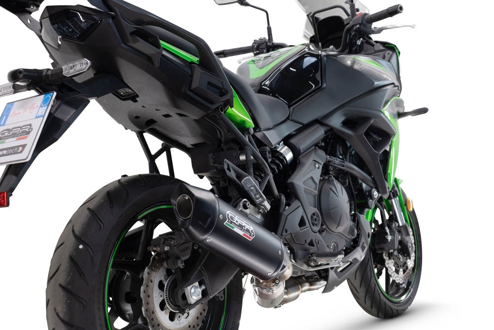 Exhaust compatible with Kawasaki Versys 650 2023-2025, Furore-X Titanio Nero, Homologated silencer for noise including full line,db killer and catalyst compliant for inspection 