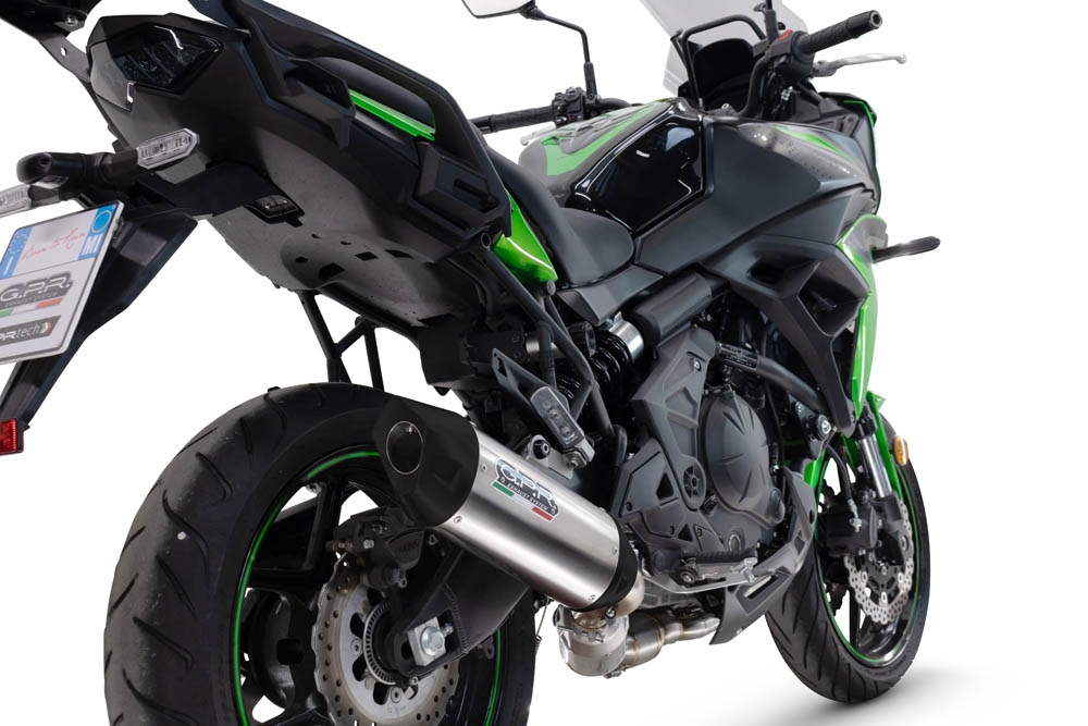 Exhaust compatible with Kawasaki Versys 650 2023-2025, Furore-X Titanio, Homologated silencer for noise including full line,db killer and catalyst compliant for inspection 