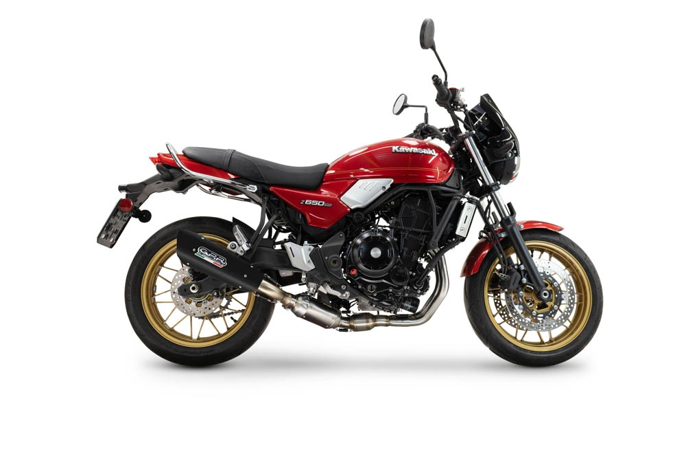 Exhaust compatible with Kawasaki Z 650 RS 2024-2025, GP-Revo Black Titanium, Homologated silencer for noise including full line,db killer and catalyst compliant for inspection 