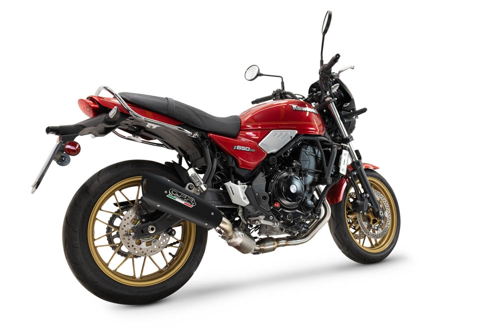 Exhaust compatible with Kawasaki Z 650 RS 2024-2025, GP-Revo Black Titanium, Homologated silencer for noise including full line,db killer and catalyst compliant for inspection 