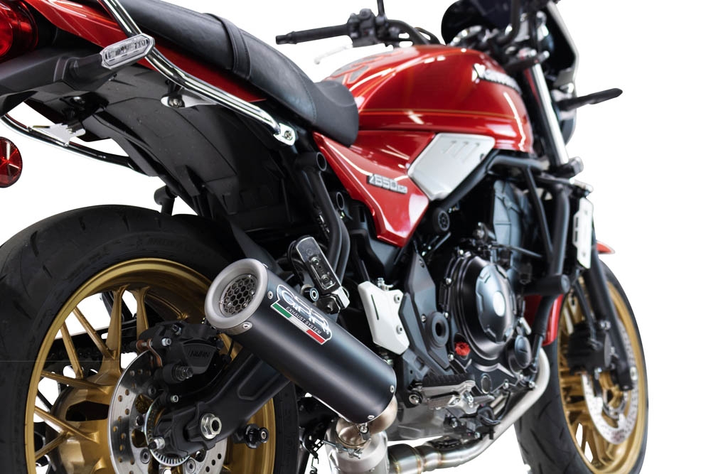 Exhaust compatible with Kawasaki Z 650 RS 2024-2025, M3 Black Titanium, Homologated silencer for noise including full line,db killer and catalyst compliant for inspection 