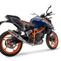 Exhaust compatible with Ktm Duke 390 2024-2025, Deeptone Inox, Homologated legal slip-on exhaust including removable db killer and link pipe 