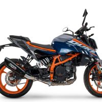 Exhaust compatible with Ktm Duke 200 2024-2025, GP-Revo Black Titanium, Homologated legal slip-on exhaust including removable db killer and link pipe 