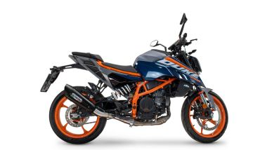 Exhaust compatible with Ktm Duke 200 2024-2025, GP-Revo Black Titanium, Homologated legal slip-on exhaust including removable db killer and link pipe 